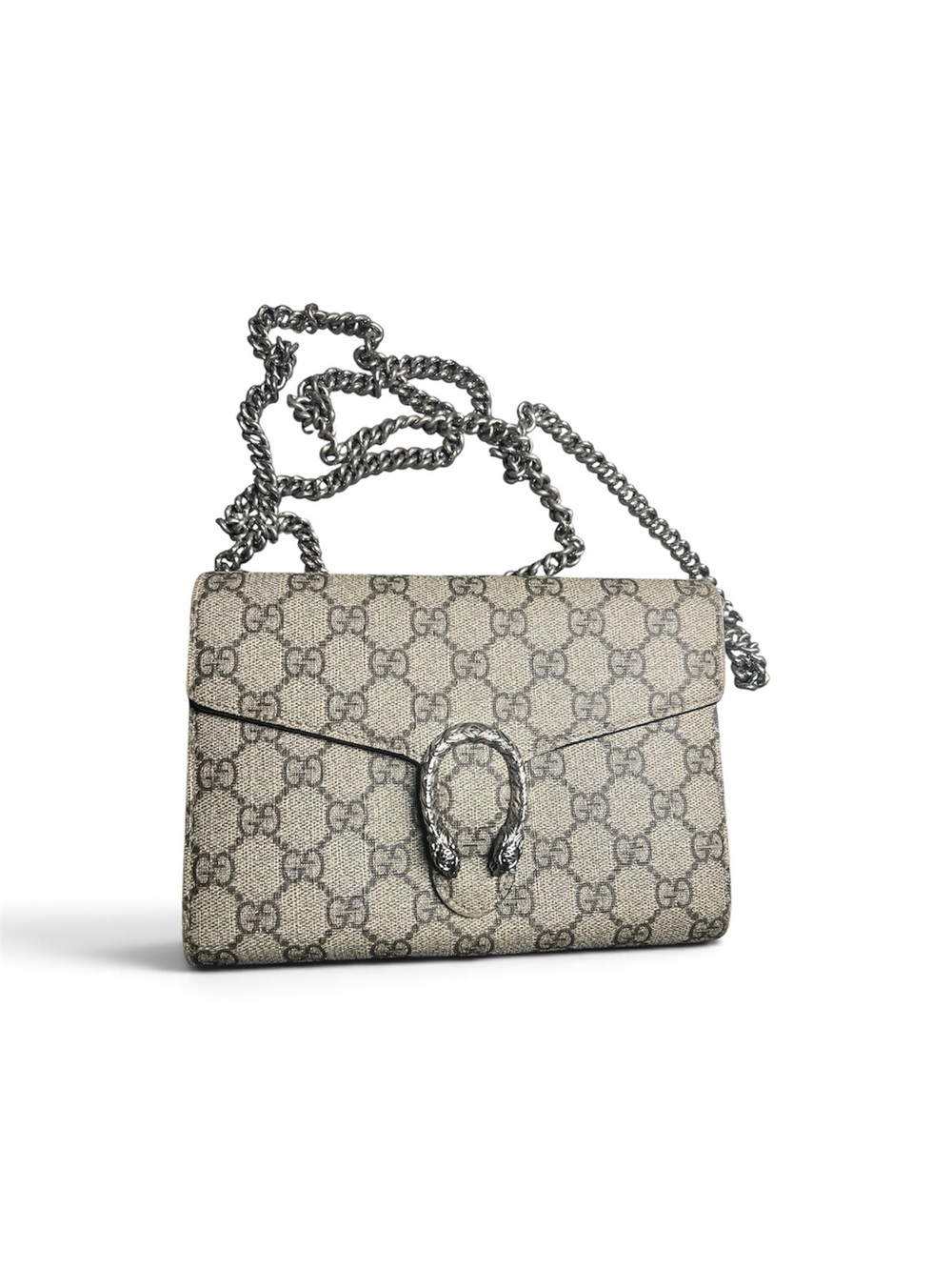 Gucci Beige GG Supreme Crossbody with Silver Hardware